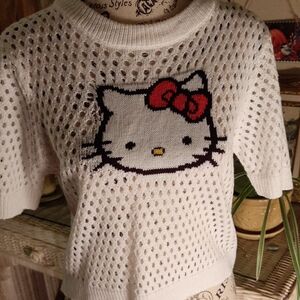 Hello Kitty Red and White Crew Neck Sweater